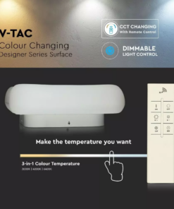 LED φωτιστικό οροφής 80W με εναλλαγή χρώματος και λευκό σώμα Dimmable V-TAC – 3973