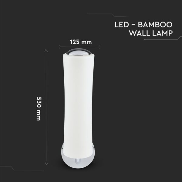 Φωτιστικό Τοίχου LED Κύλινδρος Λευκός ø125 18W Dimmable V-TAC 120° 1200lm Θερμό Λευκό 3000K – 3974