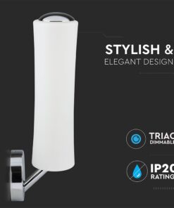 Φωτιστικό Τοίχου LED Κύλινδρος Λευκός ø125 18W Dimmable V-TAC 120° 1200lm Θερμό Λευκό 3000K – 3974