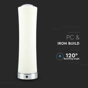 Φωτιστικό Γραφείου LED Κύλινδρος Λευκός ø125 18W Dimmable Αφής V-TAC 120° 1200lm Θερμό Λευκό 3000K – 3975