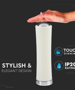 Φωτιστικό Γραφείου LED Κύλινδρος Λευκός ø125 18W Dimmable Αφής V-TAC 120° 1200lm Θερμό Λευκό 3000K – 3975