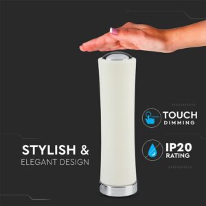 Φωτιστικό Γραφείου LED Κύλινδρος Λευκός ø125 18W Dimmable Αφής V-TAC 120° 1200lm Θερμό Λευκό 3000K – 3975