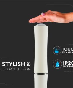 Φωτιστικό Δαπέδου LED Κύλινδρος Λευκός ø125 32W Dimmable Αφής V-TAC 120° 2100lm Θερμό Λευκό 3000K – 3976