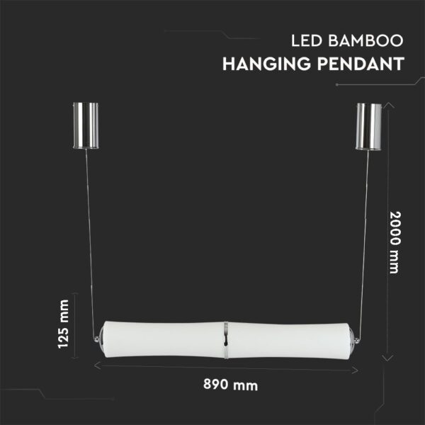 Κρεμαστό Φωτιστικό LED Οροφής Κύλινδρος ø125 32W Dimmable V-TAC 120° 2100lm Λευκό Θερμό Λευκό 3000K – 3978