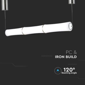 Κρεμαστό Φωτιστικό LED Οροφής Κύλινδρος ø125 52W Dimmable V-TAC 120° 3400lm Λευκό Θερμό Λευκό 3000K – 3979