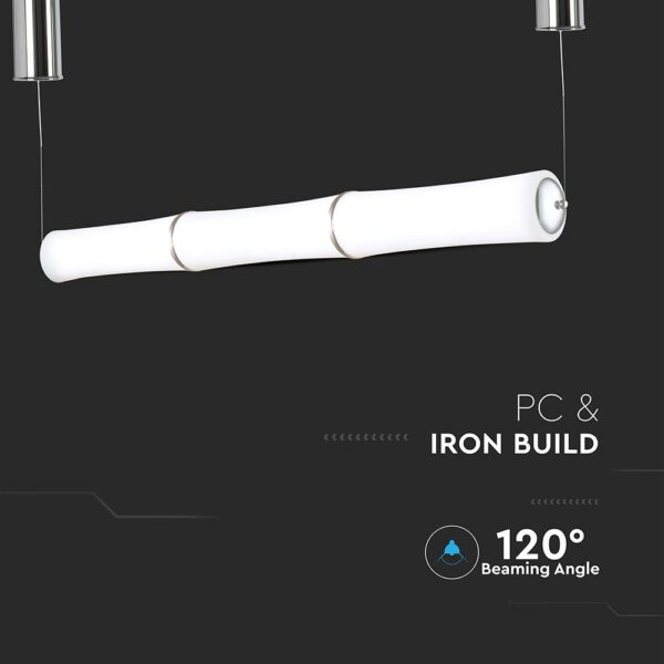 Κρεμαστό Φωτιστικό LED Οροφής Κύλινδρος ø125 52W Dimmable V-TAC 120° 3400lm Λευκό Θερμό Λευκό 3000K – 3979