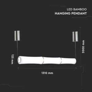 Κρεμαστό Φωτιστικό LED Οροφής Κύλινδρος ø125 52W Dimmable V-TAC 120° 3400lm Λευκό Θερμό Λευκό 3000K – 3979