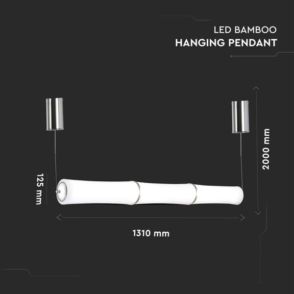 Κρεμαστό Φωτιστικό LED Οροφής Κύλινδρος ø125 52W Dimmable V-TAC 120° 3400lm Λευκό Θερμό Λευκό 3000K – 3979