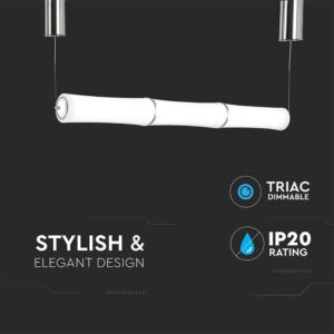 Κρεμαστό Φωτιστικό LED Οροφής Κύλινδρος ø125 52W Dimmable V-TAC 120° 3400lm Λευκό Θερμό Λευκό 3000K – 3979