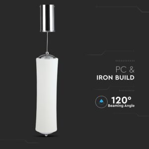 Κρεμαστό Φωτιστικό LED Οροφής Κύλινδρος ø125 18W Dimmable V-TAC 120° 1200lm Λευκό Θερμό Λευκό 3000K – 3980