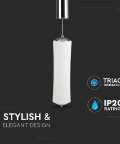 Κρεμαστό Φωτιστικό LED Οροφής Κύλινδρος ø125 18W Dimmable V-TAC 120° 1200lm Λευκό Θερμό Λευκό 3000K – 3980
