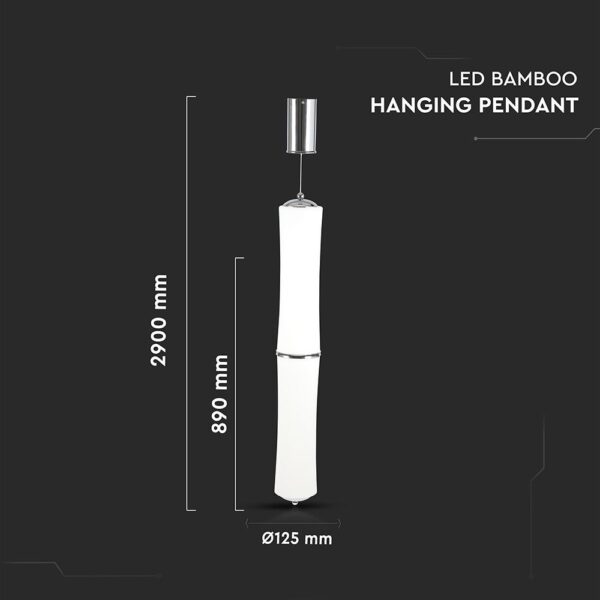 Κρεμαστό Φωτιστικό LED Οροφής Κύλινδρος ø125 32W Dimmable V-TAC 120° 2100lm Λευκό Θερμό Λευκό 3000K – 3981