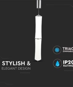 Κρεμαστό Φωτιστικό LED Οροφής Κύλινδρος ø125 32W Dimmable V-TAC 120° 2100lm Λευκό Θερμό Λευκό 3000K – 3981