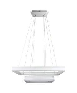 Κρεμαστός Πολυέλαιος LED Ορθογώνιος Δύο Δακτύλιοι Λευκός 113W Dimmable V-TAC 6300lm Θερμό Λευκό 3000K – 213986