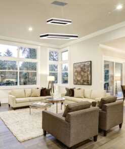 Κρεμαστός Πολυέλαιος LED Οροφής Ορθογώνιος Δύο Δακτύλιοι Καφέ 113W Dimmable V-TAC 6300lm Θερμό Λευκό 3000K – 213988