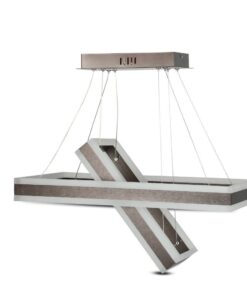 Κρεμαστός Πολυέλαιος LED Οροφής Ορθογώνιος Δύο Δακτύλιοι Καφέ 113W Dimmable V-TAC 6300lm Θερμό Λευκό 3000K – 213988