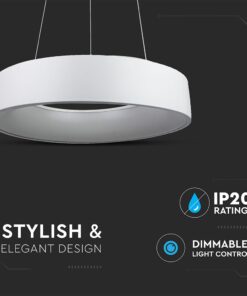 LED πολυέλαιος 25W 3000K Θερμό λευκό Dimmable με λευκό σώμα V-TAC – 3992