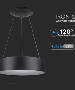 LED πολυέλαιος 25W 3000K Θερμό λευκό Dimmable με μαύρο σώμα V-TAC – 3993