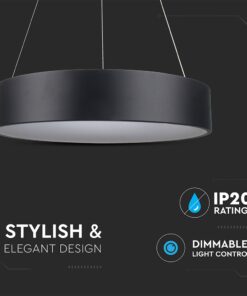 LED πολυέλαιος 25W 3000K Θερμό λευκό Dimmable με μαύρο σώμα V-TAC – 3993