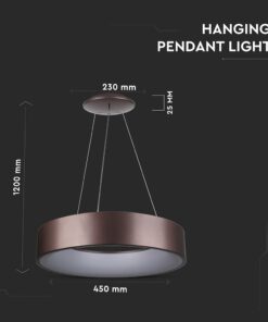 LED πολυέλαιος 25W 3000K Θερμό λευκό Dimmable με καφέ σώμα V-TAC – 3994