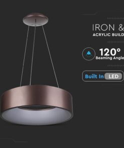 LED πολυέλαιος 25W 3000K Θερμό λευκό Dimmable με καφέ σώμα V-TAC – 3994