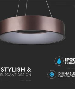 LED πολυέλαιος 25W 3000K Θερμό λευκό Dimmable με καφέ σώμα V-TAC – 3994