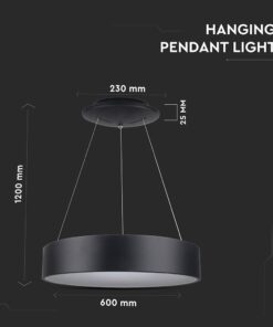 LED πολυέλαιος 30W 3000K Θερμό λευκό Dimmable με μαύρο σώμα V-TAC – 3996