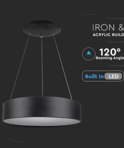 LED πολυέλαιος 30W 3000K Θερμό λευκό Dimmable με μαύρο σώμα V-TAC – 3996