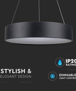 LED πολυέλαιος 30W 3000K Θερμό λευκό Dimmable με μαύρο σώμα V-TAC – 3996
