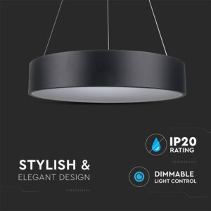 LED πολυέλαιος 30W 3000K Θερμό λευκό Dimmable με μαύρο σώμα V-TAC – 3996