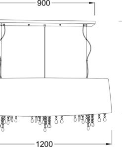 Κρεμαστό Φωτιστικό Πολυέλαιος 9ΧΕ14 Μεταλλικό Νίκελ Μαύρο Ύφασμα & Κρύσταλλα ACA DECOR – 3P1200BK