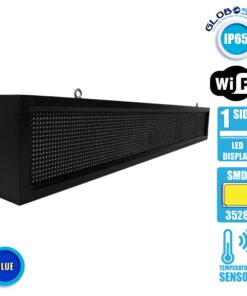 GloboStar® 90263 Κυλιόμενη Ψηφιακή Επιγραφή P10 LED SMD AC 220-240V με Wi-Fi – Αδιάβροχή IP54 – Μονής Όψης – Μ168 x Π9 x Υ24cm Μπλε