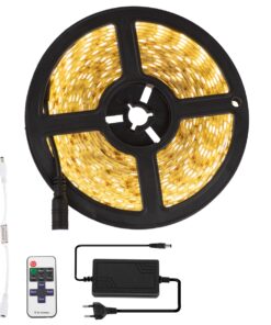 GloboStar® 70412 Σετ Ταινία LED 5m 72W/5m 12V 60LED/m 5050 SMD 1497lm/m 120° Αδιάβροχη IP65 με Ασύρματο Χειριστήριο RF 2.4Ghz και Τροφοδοτικό Θερμό Λευκό 3000K Dimmable