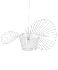 GloboStar® LUMINOVA 61465 Μοντέρνο Κρεμαστό Φωτιστικό Πλέγμα Μονόφωτο 1 x E27 IP20 Λευκό Σχοινί με Λευκό Σύρμα – Μ65 x Π65 x Υ25cm