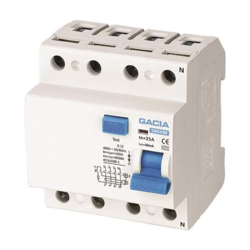 ΡΕΛΕ ΔΙΑΡΡΟΗΣ 4Χ63Α 30mΑ GACIA TYPE A EUROLAMP – 500-37024