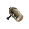 GloboStar® 78964 Ντουί Vintage Industrial Retro E27 με Διακόπτη ON/OFF – Μπρούτζινο – Μ5.5 x Π3.6 x Υ7cm