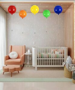 GloboStar® BALLOON 00653 Μοντέρνο Παιδικό Φωτιστικό Οροφής Μονόφωτο Πράσινο Πλαστικό Μπάλα Φ30 x Υ33cm