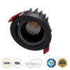 GloboStar® LEO-R 60286 Χωνευτό LED Spot Downlight TrimLess Φ8.5cm 10W 1300lm 38° AC 220-240V IP20 Φ8.5 x Υ6.6cm – Στρόγγυλο – Κινούμενο – Μαύρο & Anti-Glare HoneyComb – Φυσικό Λευκό 4500K – Bridgelux COB – 5 Years Warranty