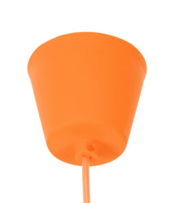 GloboStar® CABLITO 61554 Μοντέρνο Κρεμαστό Φωτιστικό Οροφής Μονόφωτο 1 x E27 Πορτοκαλί Σιλικόνης Ανάρτηση με Υφασμάτινο Καλώδιο Φ4 x Υ110cm