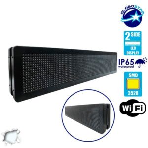GloboStar® 90300 Κυλιόμενη Ψηφιακή Επιγραφή P10 LED SMD AC 220-240V με Wi-Fi – Αδιάβροχή IP65 – Διπλής Όψης – Μ104 x Π12 x Υ20cm Ψυχρό Λευκό 6000K