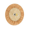 GloboStar® COLOMBO 02278 Boho Φωτιστικό Τοίχου – Απλίκα Μονόφωτο 1 x E27 AC 220-240V IP20 – Φ40 x Υ4.5cm – Μπεζ με Μπεζ Καφέ Φυσική Ράφια Άχυρο Πλέγμα – 5 Χρόνια Εγγύηση