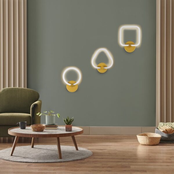 GloboStar® REGINA 61342 Φωτιστικό Τοίχου – Απλίκα Design LED CCT 8W 960lm 360° AC 220-240V – Εναλλαγή Φωτισμού μέσω Διακόπτη On/Off All In One Ψυχρό 6000k+Φυσικό 4500k+Θερμό 2700k Μ25 x Π7 x Υ28.5cm – Χρυσό – 3 Years Warranty