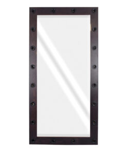 GloboStar® MAKEUP MIRROR-160×80-2 Μοντέρνος Καθρέπτης Μακιγιάζ με Πλαίσιο Φυσικού Ξύλου με Διακόπτη On/Off 20 x E27 AC220-240V – Μ80 x Π7 x Υ160cm – Καφέ Wenge