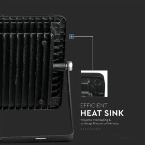 LED Προβολέας 30W V-TAC PRO Samsung Chip Μαύρος 100° 2400lm Μαύρος Αδιάβροχος IP65 Θερμό Λευκό 3000K – 400