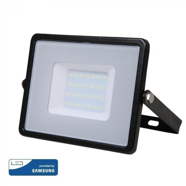 LED Προβολέας 30W V-TAC PRO Samsung Chip Μαύρος 100° 2400lm Μαύρος Αδιάβροχος IP65 Ψυχρό Λευκό 6400K - 402