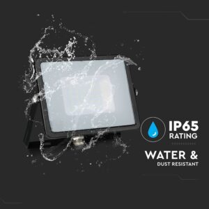 LED Προβολέας 30W V-TAC PRO Samsung Chip Μαύρος 100° 2400lm Μαύρος Αδιάβροχος IP65 Θερμό Λευκό 3000K – 400