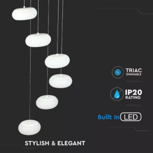 LED πολυέλαιος 76W Λευκό 3000K Θερμό λευκό Triac Dimmable V-TAC – 40011