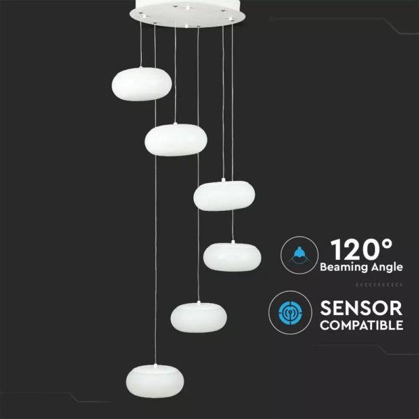 LED πολυέλαιος 76W Λευκό 3000K Θερμό λευκό Triac Dimmable V-TAC – 40011