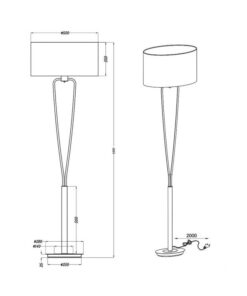 Φωτιστικό Δαπέδου Trio Lighting E27 Νίκελ Ματ Μεταλλικό 400200107