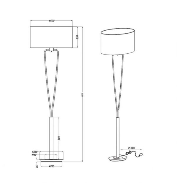 Φωτιστικό Δαπέδου Trio Lighting   E27 Νίκελ Ματ Μεταλλικό    400200107